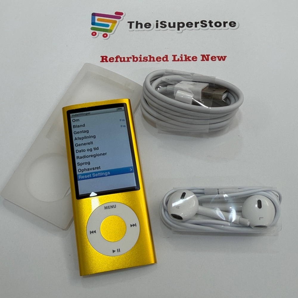 Apple iPod Nano 5th Gen 8GB Yellow Refurbished Bundle +1 YR CPS Warranty